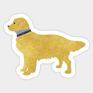 Golden Retriever Preppy Silhouette Sticker